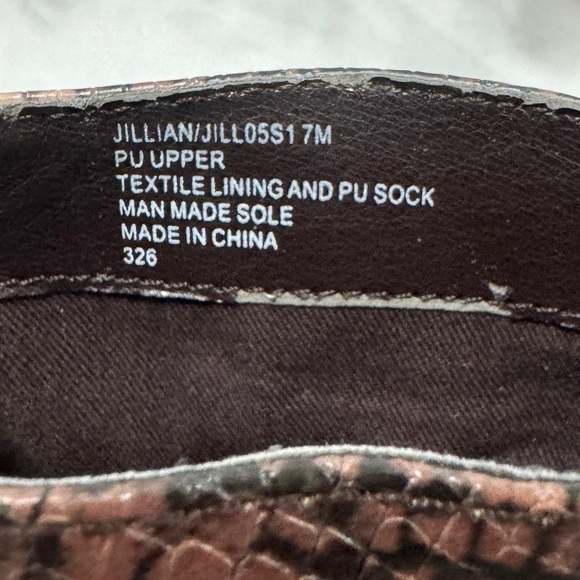 Steve Madden Jillian Mocha Multi Heeled Reptile Snake Print Brown Bootie Size 7 - Picture 13 of 13